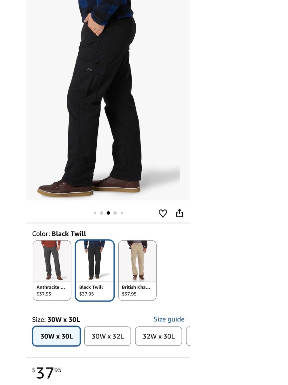 Wrangler Black Men's Cargo Pants